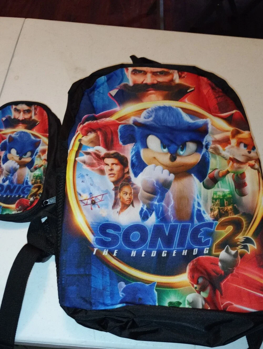 NWOT Sonic the Hedgehog 2 Backpack & Pencil Case Set 16